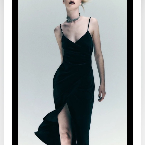 Zara VELVET LINGERIE-STYLE DRESS - Picture 3 of 4